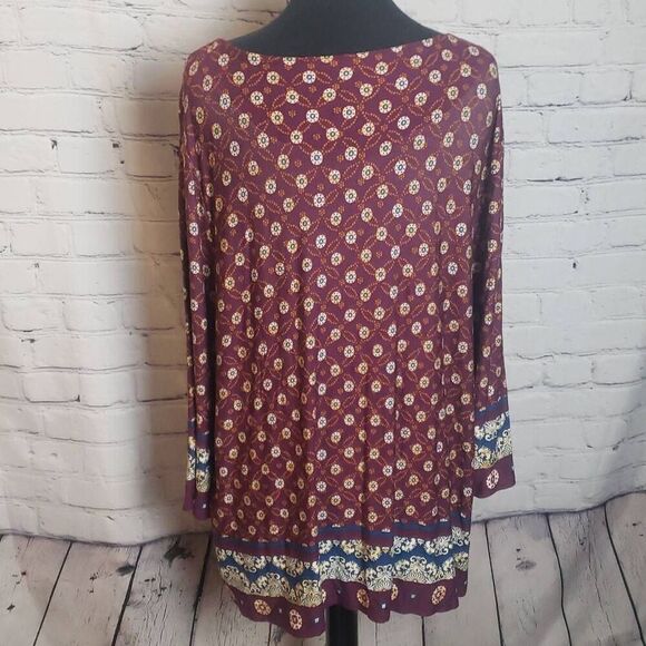 Chicos Maroon Blouse Size 3 - Picture 10 of 13